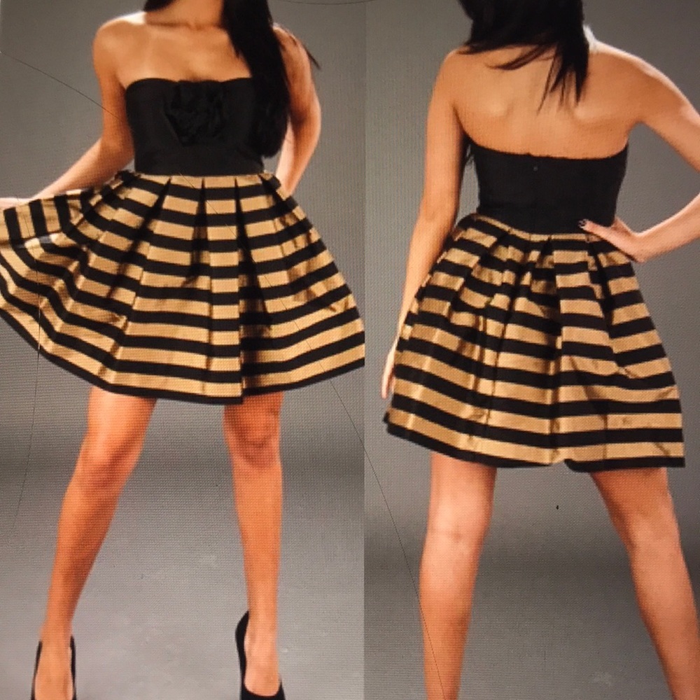 Strapless black and gold, Alexia Admor mini dress.